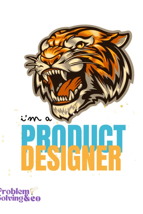i am a product designer tiger white