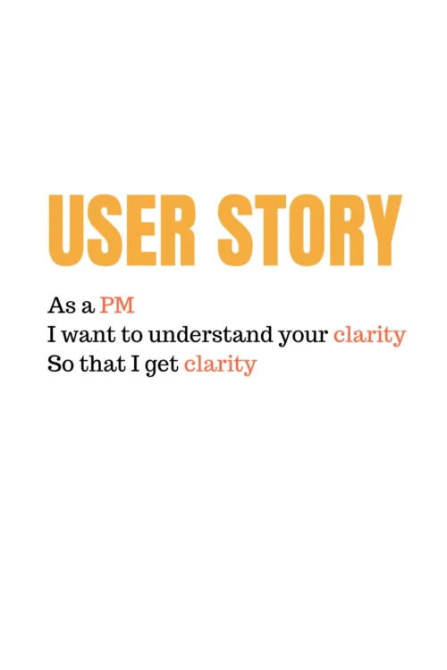 user story orange text white-bg